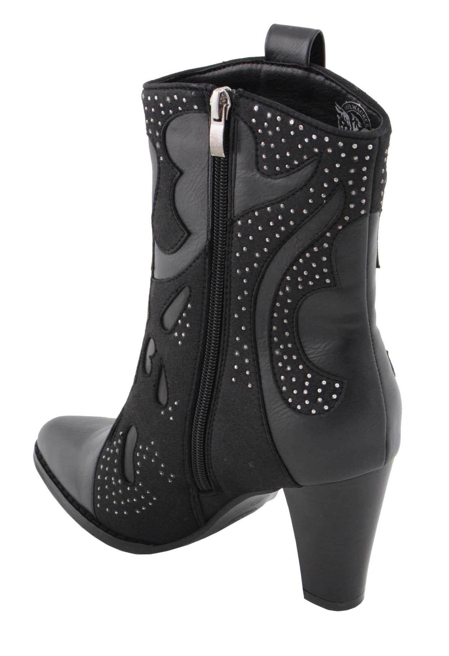Womens Black Western Style Boots with Studded Bling