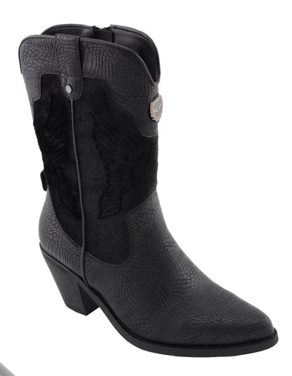Milwaukee Performance MBL9441 Ladies Black Western Boot with Black Snake Print