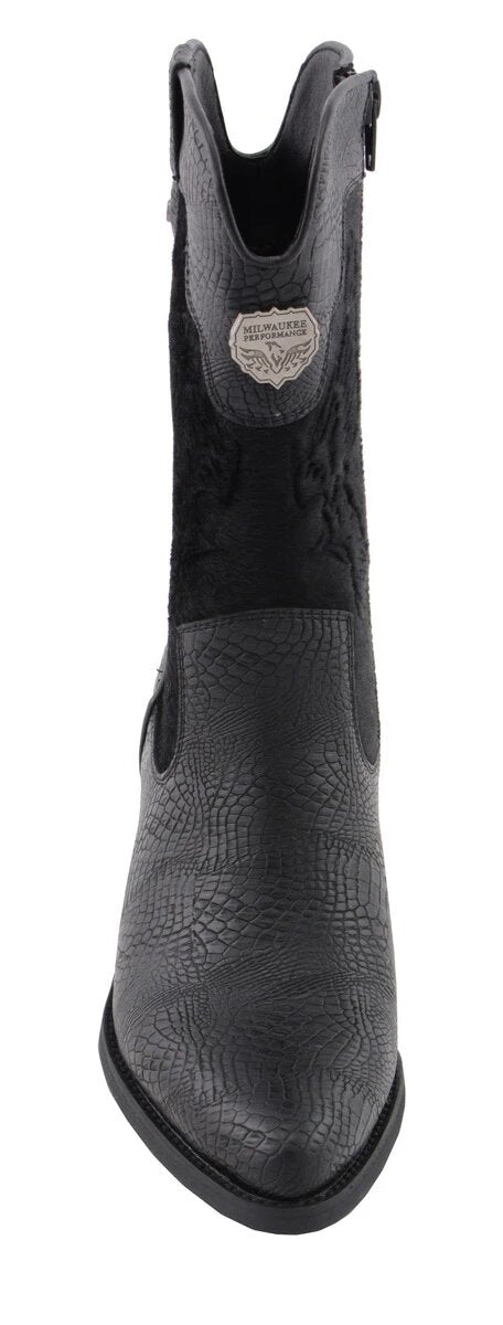 Milwaukee Performance MBL9441 Ladies Black Western Boot with Black Snake Print