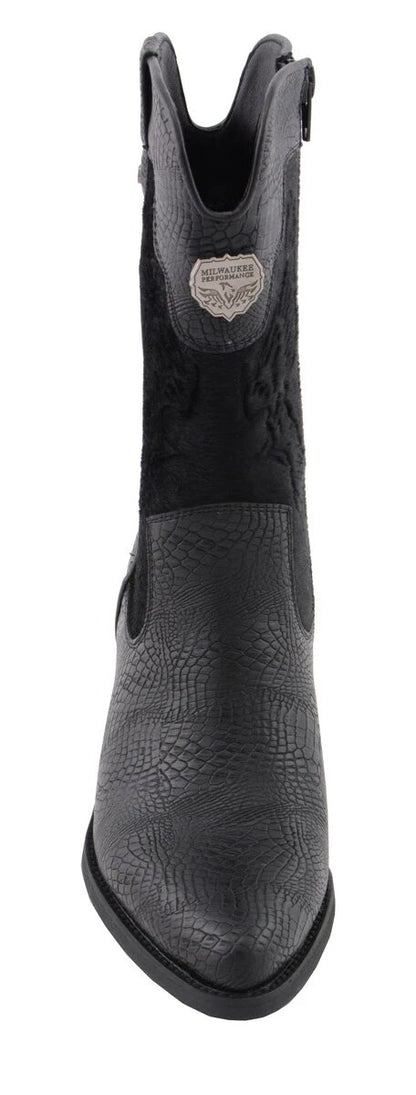 Milwaukee Performance MBL9441 Ladies Black Western Boot with Black Snake Print