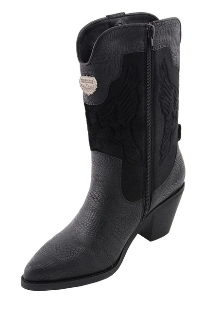 Milwaukee Performance MBL9441 Ladies Black Western Boot with Black Snake Print