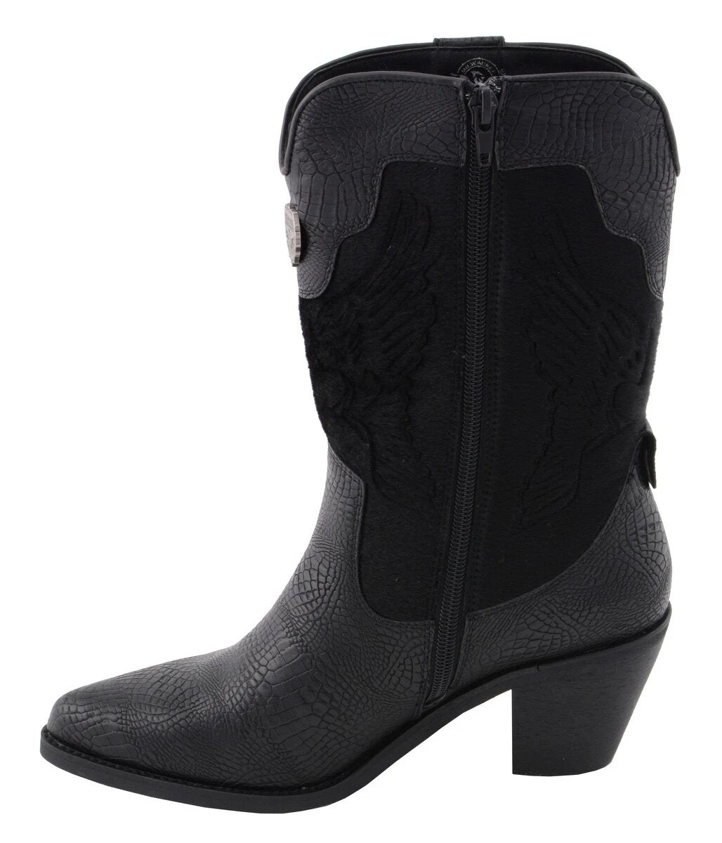 Milwaukee Performance MBL9441 Ladies Black Western Boot with Black Snake Print