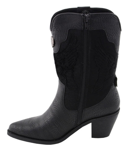 Milwaukee Performance MBL9441 Ladies Black Western Boot with Black Snake Print