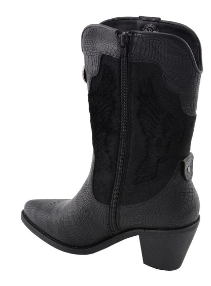 Milwaukee Performance MBL9441 Ladies Black Western Boot with Black Snake Print