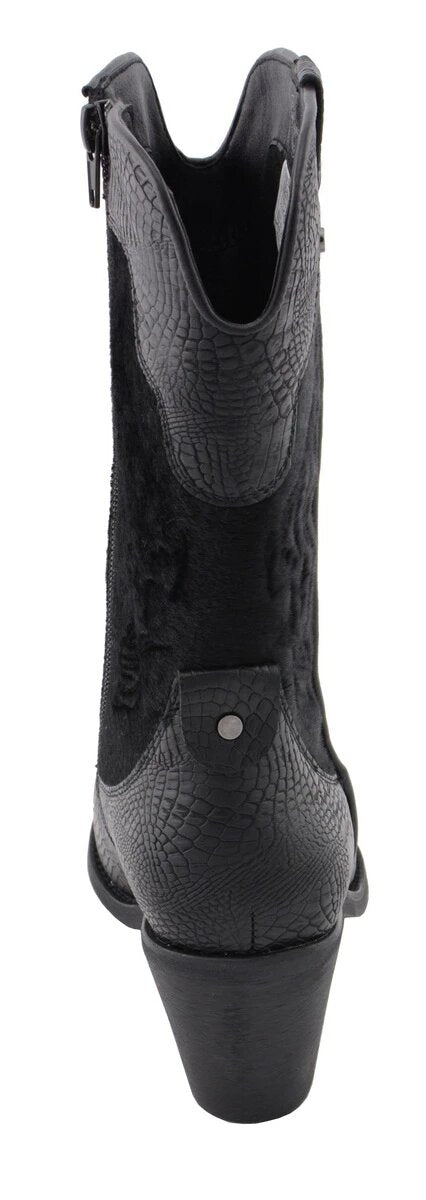 Milwaukee Performance MBL9441 Ladies Black Western Boot with Black Snake Print