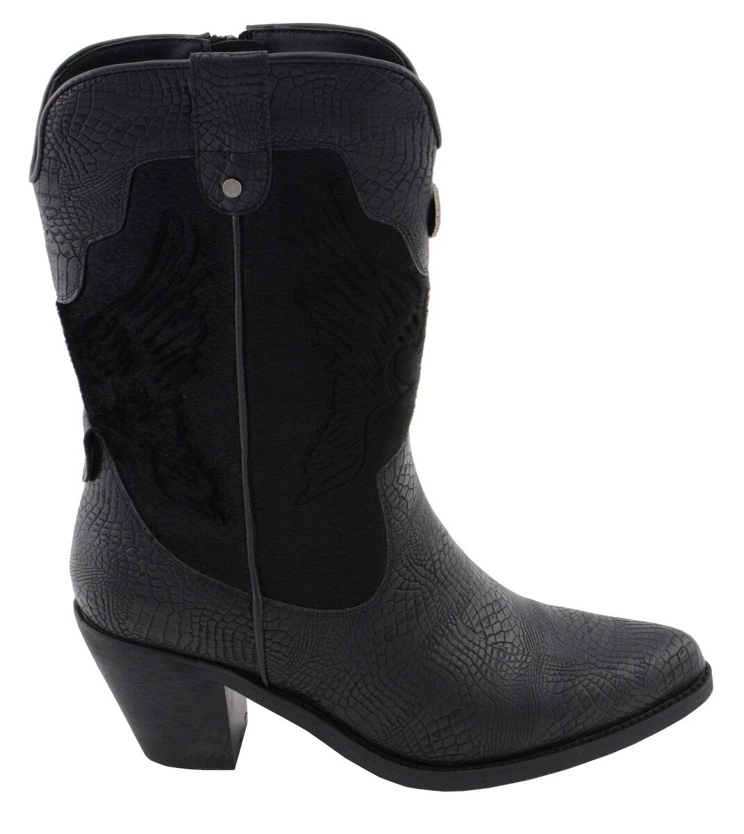 Milwaukee Performance MBL9441 Ladies Black Western Boot with Black Snake Print