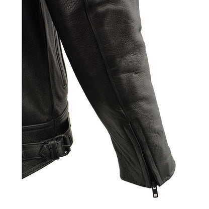 Men's Pistol Pete Vented Black Leather Cruiser Jacket