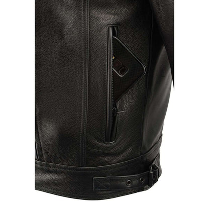 Men's Pistol Pete Vented Black Leather Cruiser Jacket