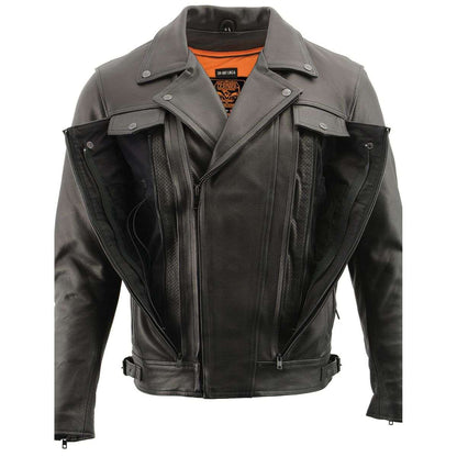 Men's Pistol Pete Vented Black Leather Cruiser Jacket