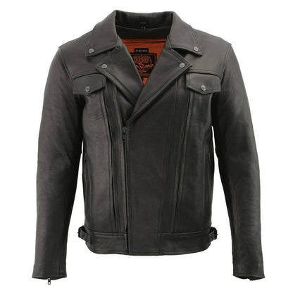 Men's Pistol Pete Vented Black Leather Cruiser Jacket