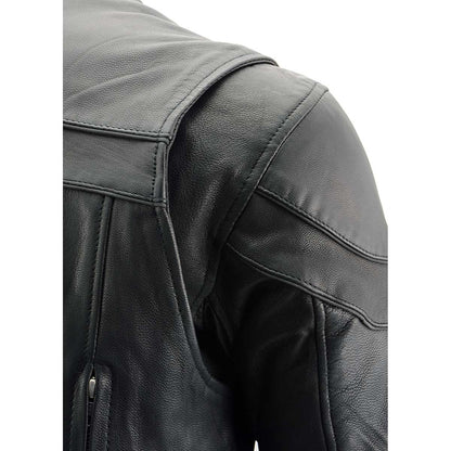 Men's ‘Crossover’ Black Leather Lightweight MC Jacket