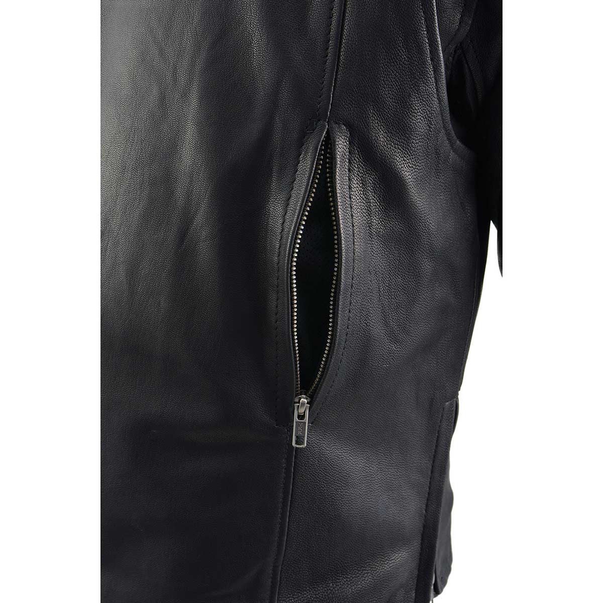 Men's ‘Crossover’ Black Leather Lightweight MC Jacket
