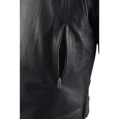 Men's ‘Crossover’ Black Leather Lightweight MC Jacket