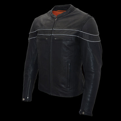 Men's ‘Crossover’ Black Leather Lightweight MC Jacket