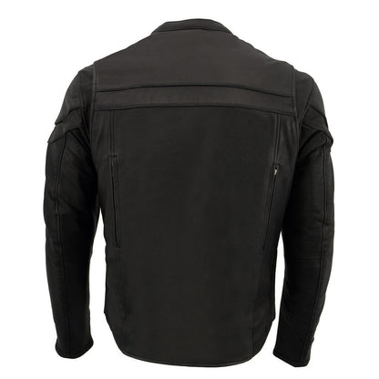Men's ‘Crossover’ Black Leather Lightweight MC Jacket