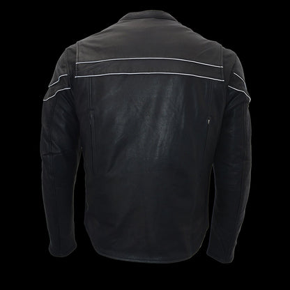 Men's ‘Crossover’ Black Leather Lightweight MC Jacket