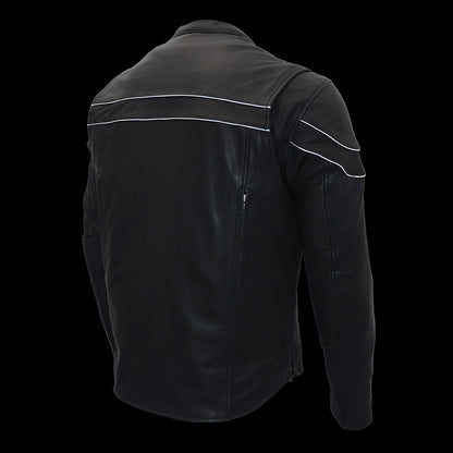Men's ‘Crossover’ Black Leather Lightweight MC Jacket