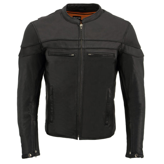 Men's ‘Crossover’ Black Leather Lightweight MC Jacket