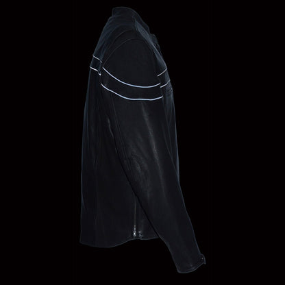 Men's ‘Crossover’ Black Leather Lightweight MC Jacket