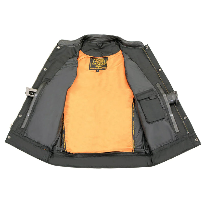 Men's Black 'Cool-Tec' ‘Club Style Vest’ Leather Vest