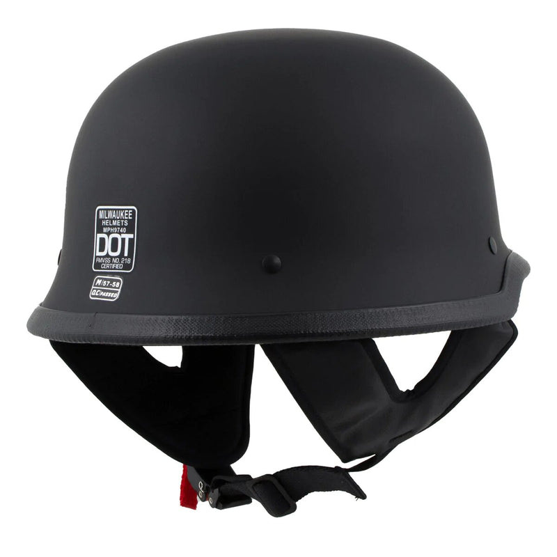 Milwaukee Helmets German Style 'Motorrad' Matte Black Advanced Half Helmet
